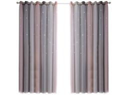 Cortinas Blackout Para Quarto, Cortinas À Prova De Som, Com Isolação Térmica, Cortinas Blackout Estampadas (134 X 160 Cm, Rosa)