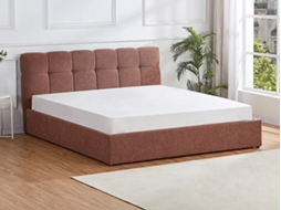 Cama Com Cofre Maziri VENTE-UNIQUE.PT Terracota 180 X 200 Cm Com Colchã£o Com Estrado