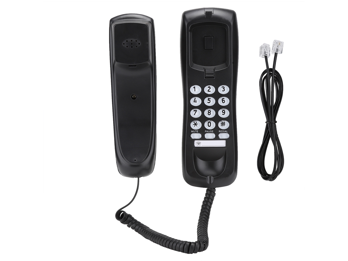 Telefone Fixo Com Fio De Parede Kx T628 Preto Para Casa E Escritório Em Inglês