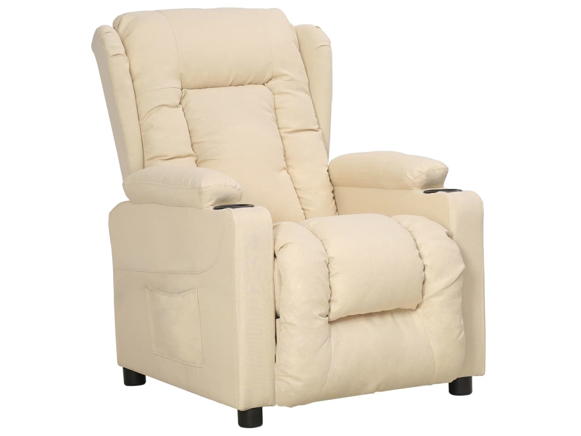 Vidaxl Poltrona Reclinável Tecido Cor Creme