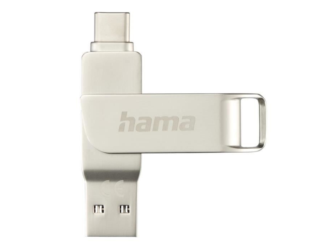 Chave USB - HAMA - C-Rotate Pro - 64GB - USB-C 3.1/3.0 - 70MB/s Prata