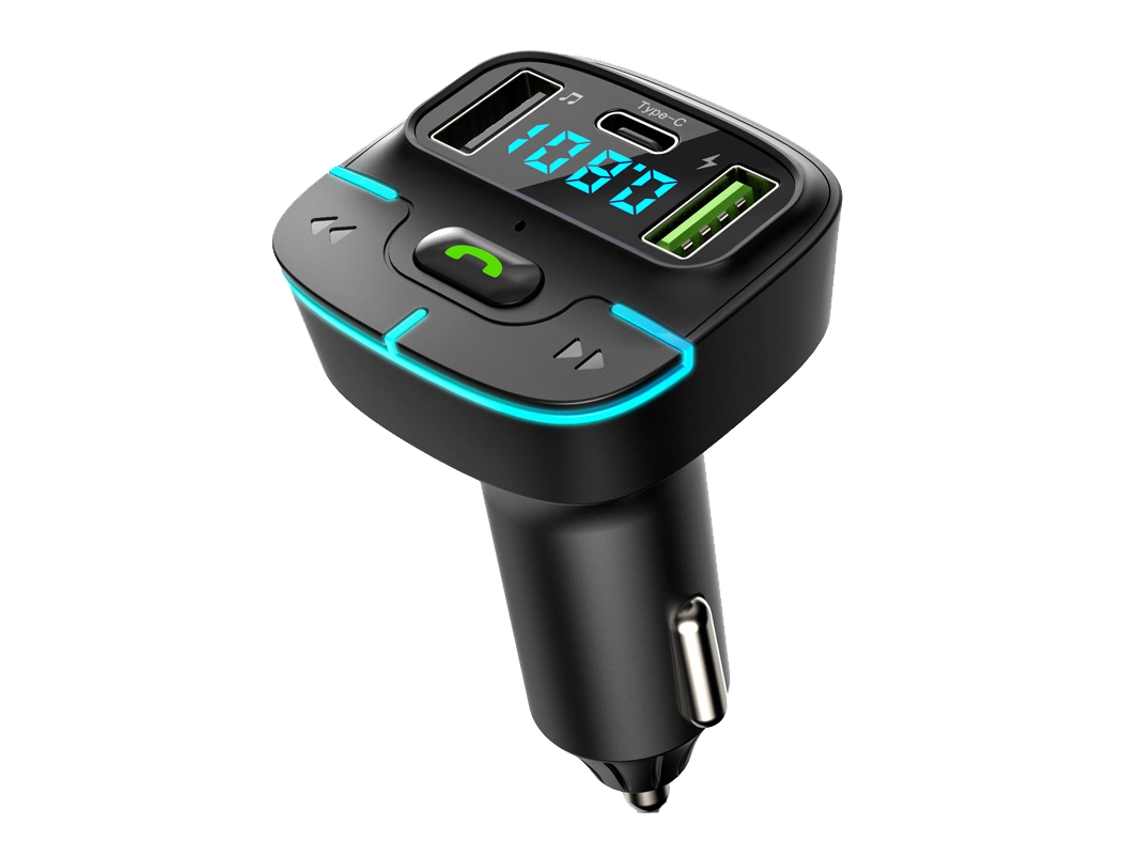 Transmissor Fm YIZHOOD Gz03 Bluetooth 5.4 Mp3 U Disk Carregamento Rápido Mãos-Livres Pd Type-C Preto
