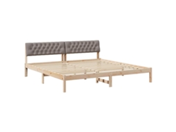Estrutura da Cama com Cabeceira Marrom e Taupe 200x200 cm MAISON EXCLUSIVE
