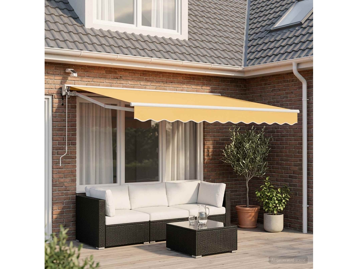 Vidaxl Toldo Retrátil Elétrico Areia 2,5 X 2 M