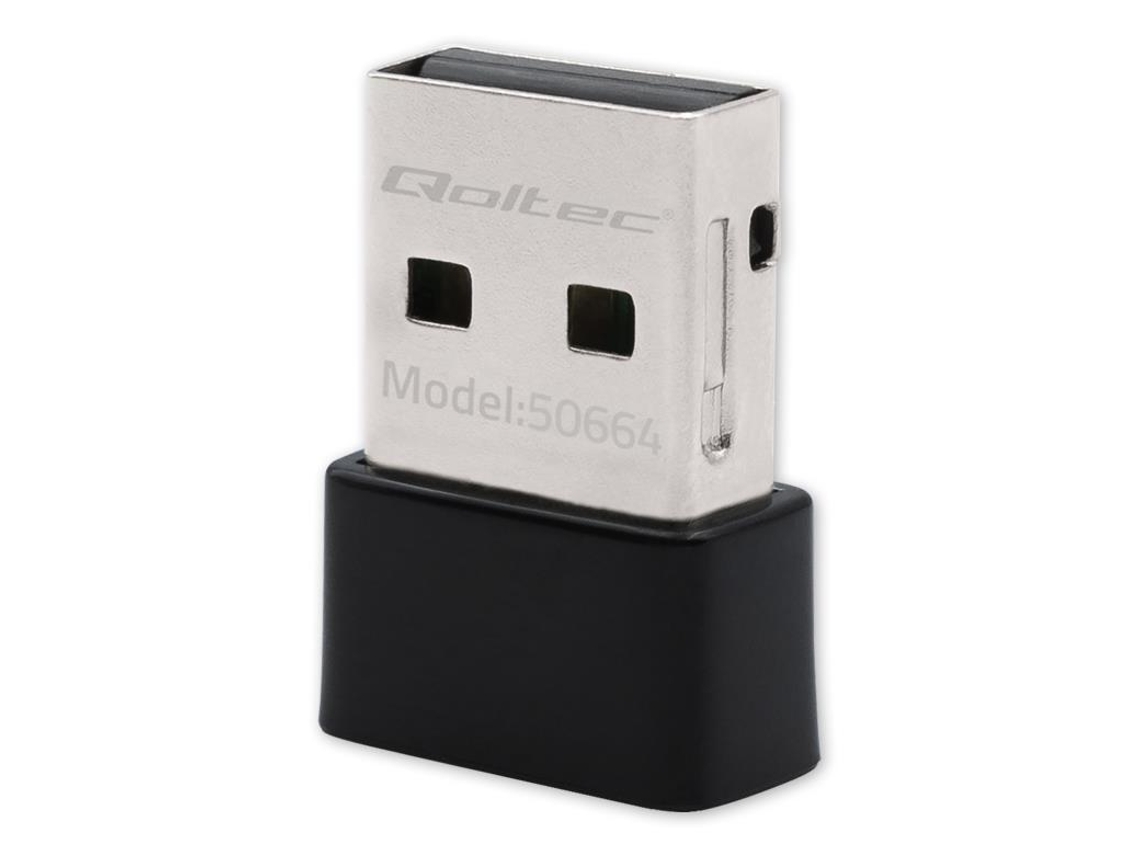 Adaptador Wi fi QOLTEC Usb Mini Sem Fio para Computador 650 Mbps