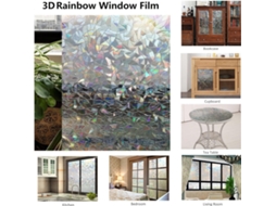 Película De Privacidade Para Janelas, Padrão Arco Íris 3d, Sem Adesivos, Anúncios De Aspirador De Pó Slowmoose