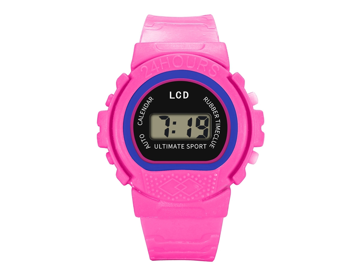 Relógio eletrônico infantil da moda, pulseira infantil, presente ideal, rosa