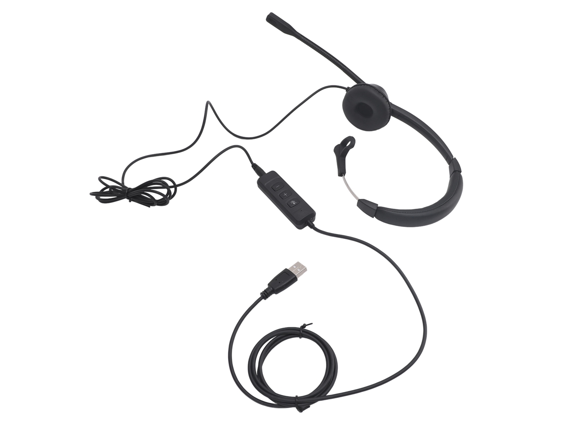 Fone De Ouvido Usb Mono Com Microfone Anti-ruído