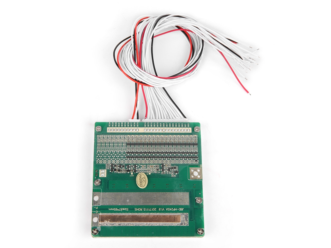 Placa De Proteção Bms Pcb Para Bateria De Lítio 17s 3.7v 40a Com Porta Unida E Luz De Equilíbrio