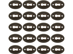 Ultechnovo 20 Peças Tampa Oval De Liga Zinco Para Fechadura, Placa Decorativa Preta Para Móveis E Mesas