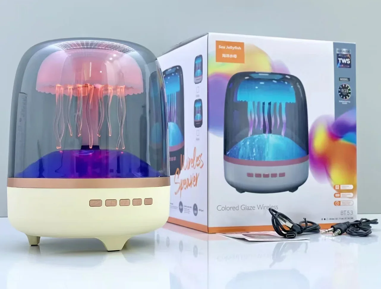 Subwoofer de Mesa MDUG Bluetooth Iluminação RGB