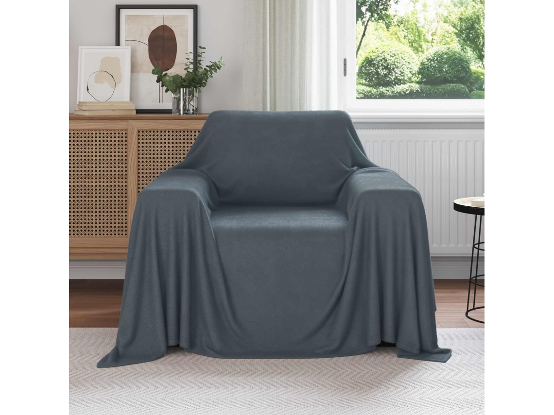 Vidaxl Manta Cinzento-escuro 210 X 140 Cm 0.41 Kg Lã