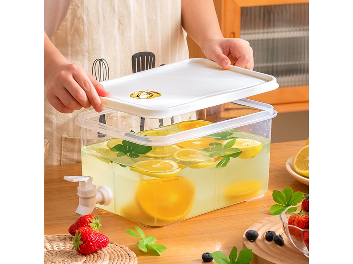 Dispensador De Bebidas Em Plástico 3l/5l Com Torneira - Jarro De Grande Capacidade Para Limonada, Leite E Fruta