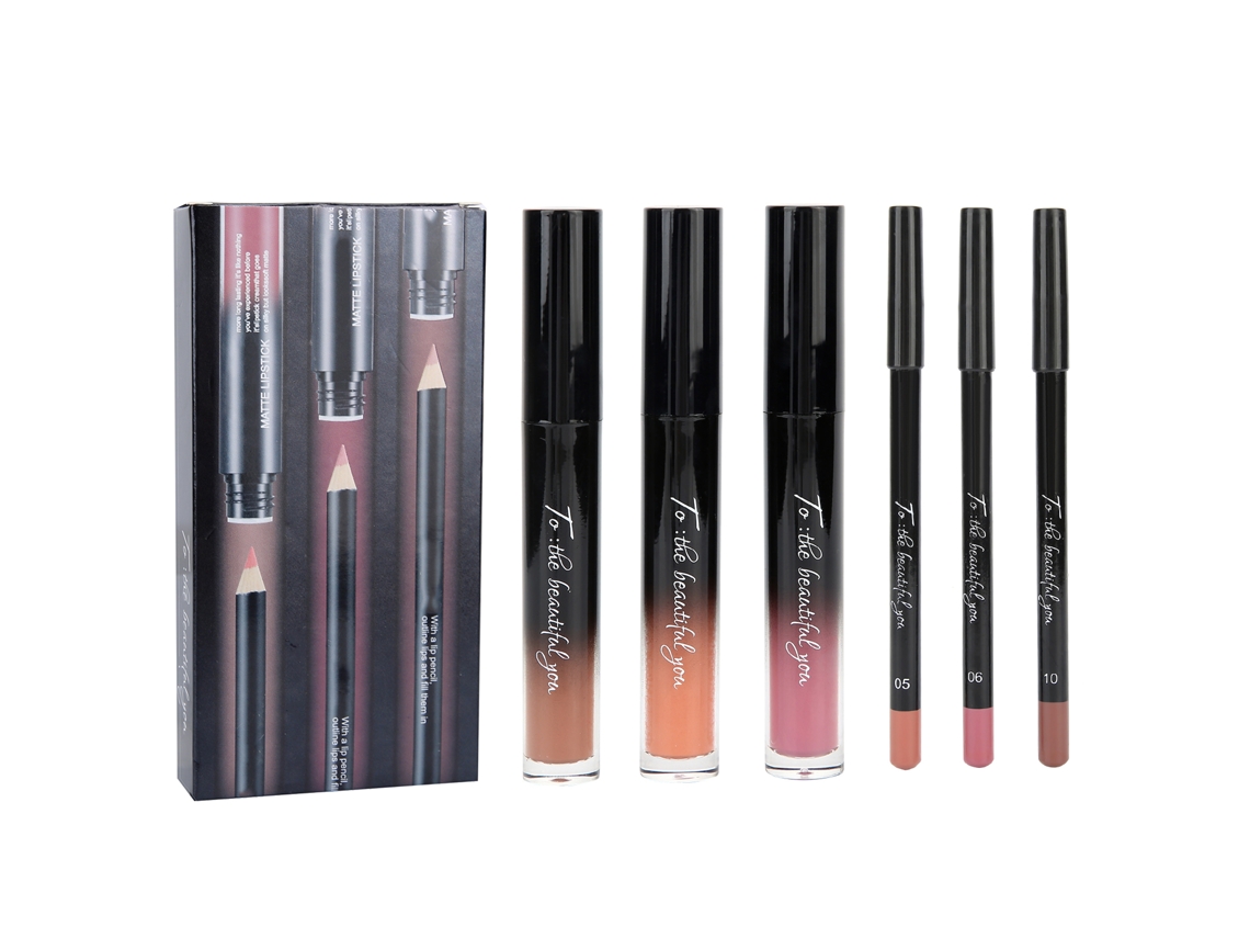 Kit De Gloss E Lápis Labial Nageta 3(5+6+10) Matte Líquido Largo Duração Não Pegajoso Kit De Maquiagem