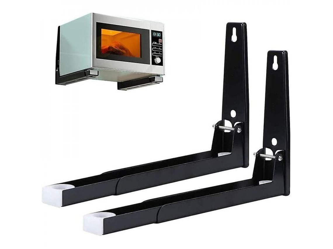Suporte Para Micro-ondas De Aço Inoxidável Com Braço Ajustável, Prateleira De Parede Para Cozinha, 2 Peças