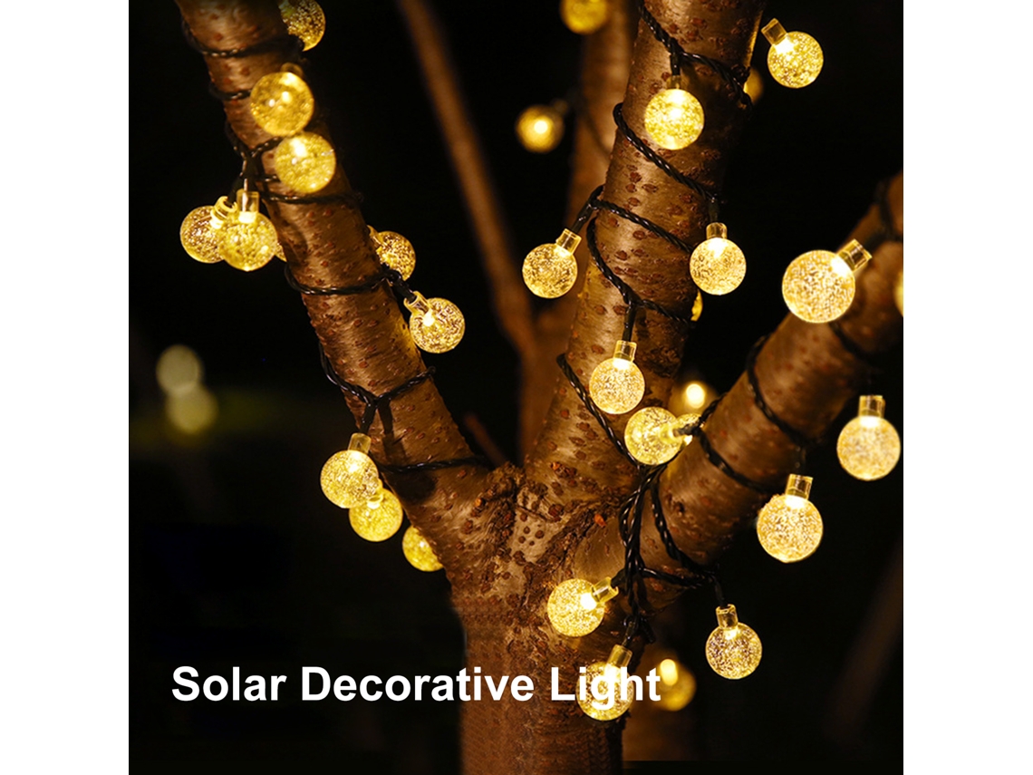Luzes de Fio de Bolhas Solares Led Cristal | S/MARCA