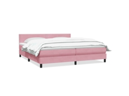 Cama com Molas/colchão 180x210 Cm Veludo Rosa MAISON EXCLUSIVE