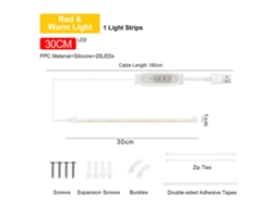 Fita de Luz Led para Crescimento Vegetal Indoor com Ciclo Inteligente 24h e Brilho Ajustável Usb Plug And Play | S/MARCA