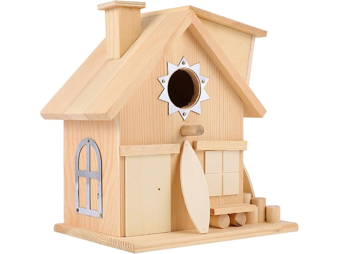 Casinha de Pássaros Inoomp com Poste, Estilo Rústico, para Decoração de Jardim em Estilo Campestre, para Observação de CHABERLU