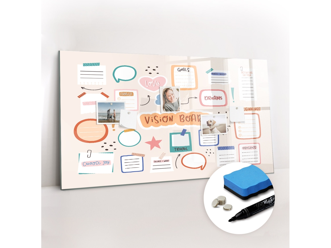 Quadro De Vidro Magnético Quadro De Visualização Colorido Para O Escritório Espelharte (120x60 Cm)
