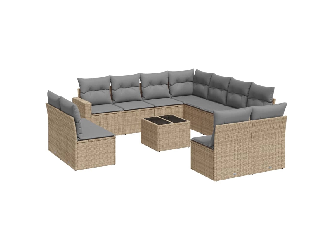 Garden Sofa Set, Garden Sofa Sets Vidaxl Bege Rattan / Vime (n/a)