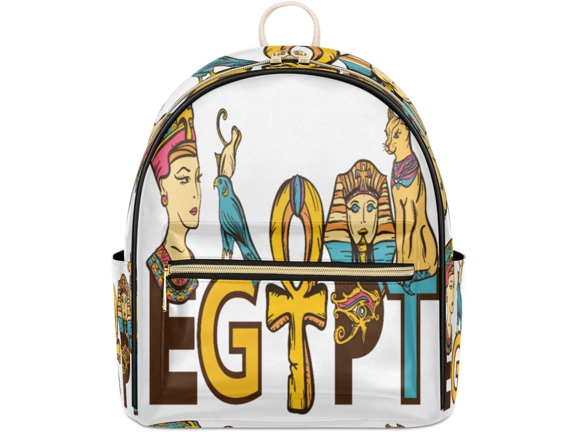 Mochila Tropicallife em Couro com Estampa do Antigo Egito Estampas Pe Impermeável Estampa do Antigo Egito