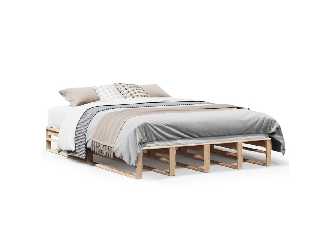 Cama Sem Colchão 140x190 Cm Madeira de Pinho Maciça MAISON EXCLUSIVE