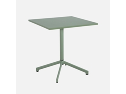 Mesa De Jardim Bistrô Quadrada Dobrável De Aço, 2 Lugares, Verde Cinzento Sweeek