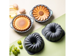 Forma De Bolo De Silicone Antiaderente, Resistente Ao Forno, Design Floral