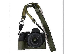 Meia Capa Para Câmera Nikon Z 50 Ii Com Textura De Lichia, Abertura Para Bateria E Alça De Ombro Brilvibera