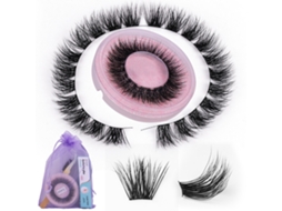 Pestañas Falsas Individuales Diy Segmentadas Curl C Naturales Con Pegamento, Cepillo Y Pinzas De Pestañas