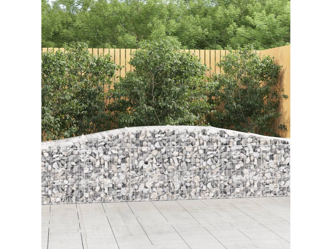 Vidaxl Cestos Gabião Arqueados 4 Pcs 400x50x80/100cm Ferro Galvanizado