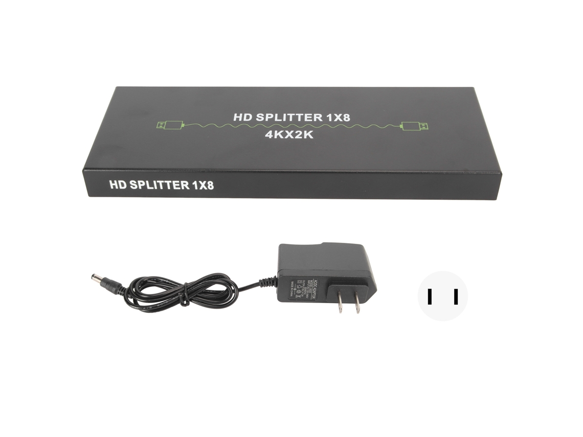divisor de Interface Multimídia Hd 1x8 4k 1 Entrada 8 Saídas Extensor Plug Us