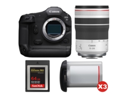 Eos R1 + Rf 70 200mm F/4 L Is Usm + 1 Sandisk 64gb Extreme Pro Cfexpress Type B + 3 Canon Lp e19 + Ebook “20 Dicas para Fotos Que Impressionam” CANON