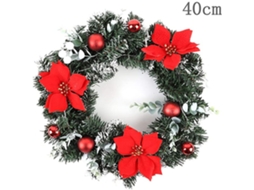 Guirlandas De Natal De 40 Cm Para Porta Da Frente Com Luzes, Guirlanda De Natal Pré Iluminada Aquaforge
