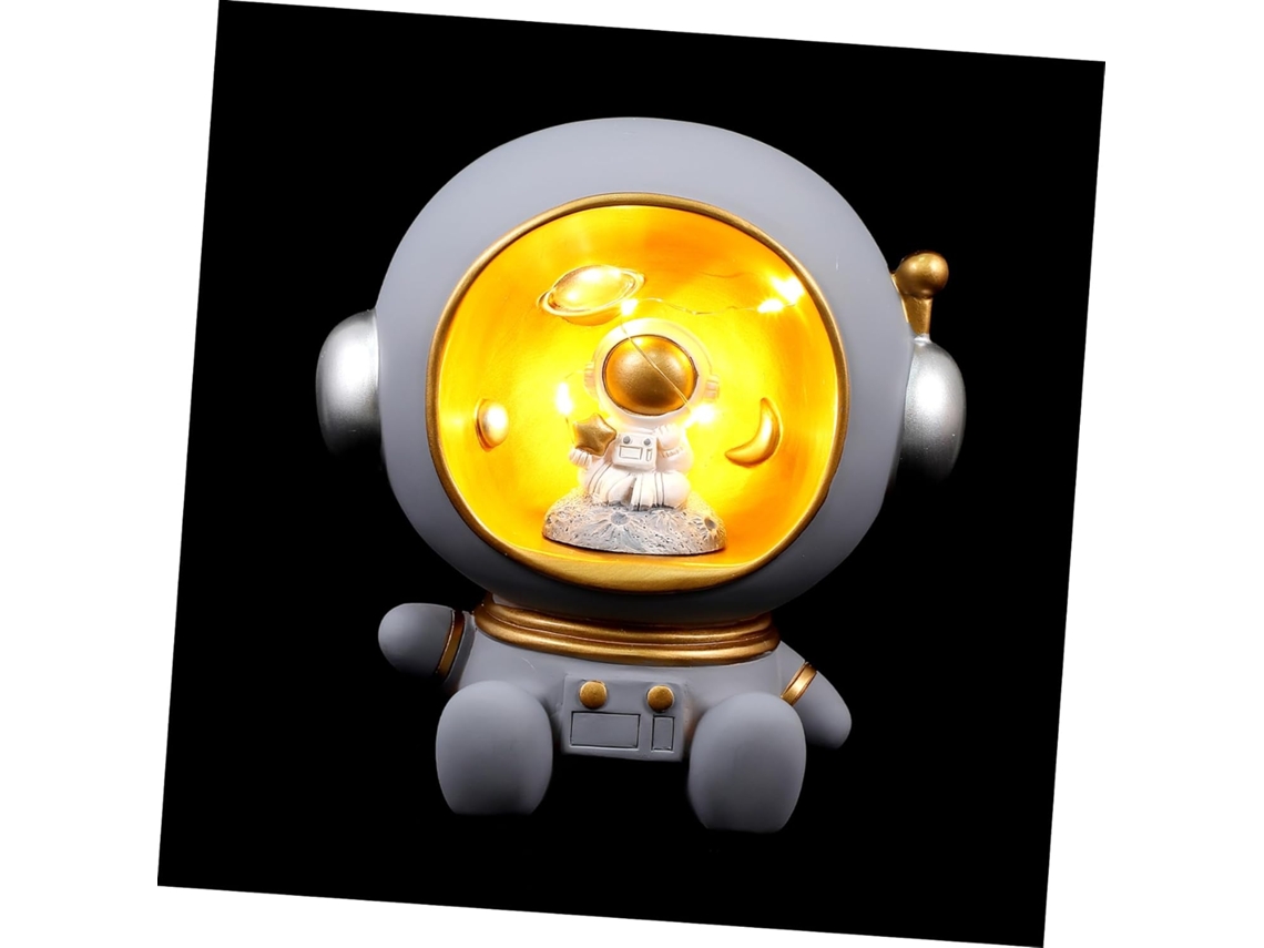 Cofrinho Astronauta Em Resina Com Luminária Noturna Presente De Natal Decoração De Quarto Com Tema De Astronauta Cofrinho Astronaut Gokoco