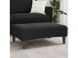 Vidaxl Apoio De Pés 77x55x31 Cm Veludo Preto