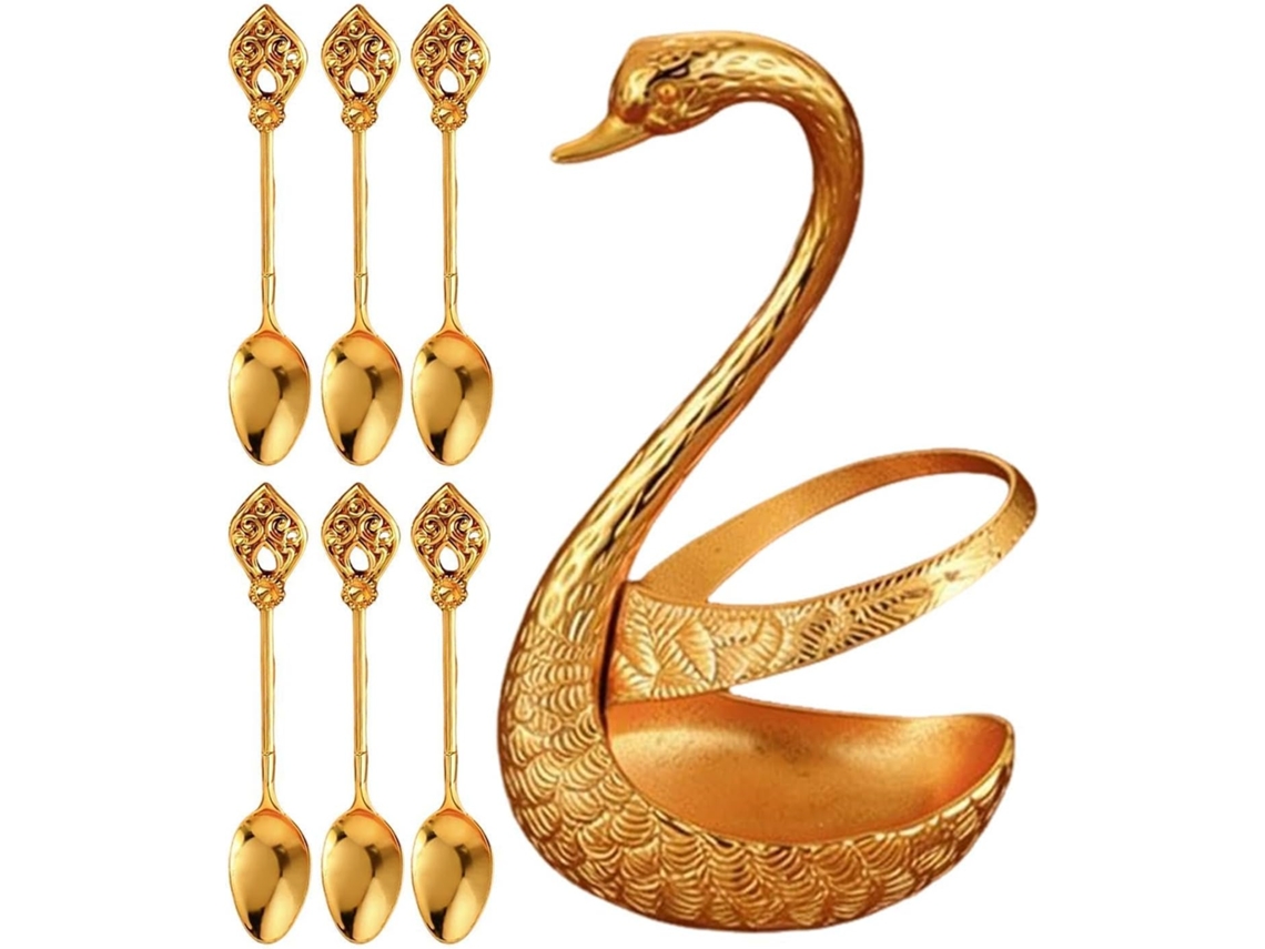 Conjunto De 6 Colheres De Chá Com Cabo Longo E Design Atraente.
