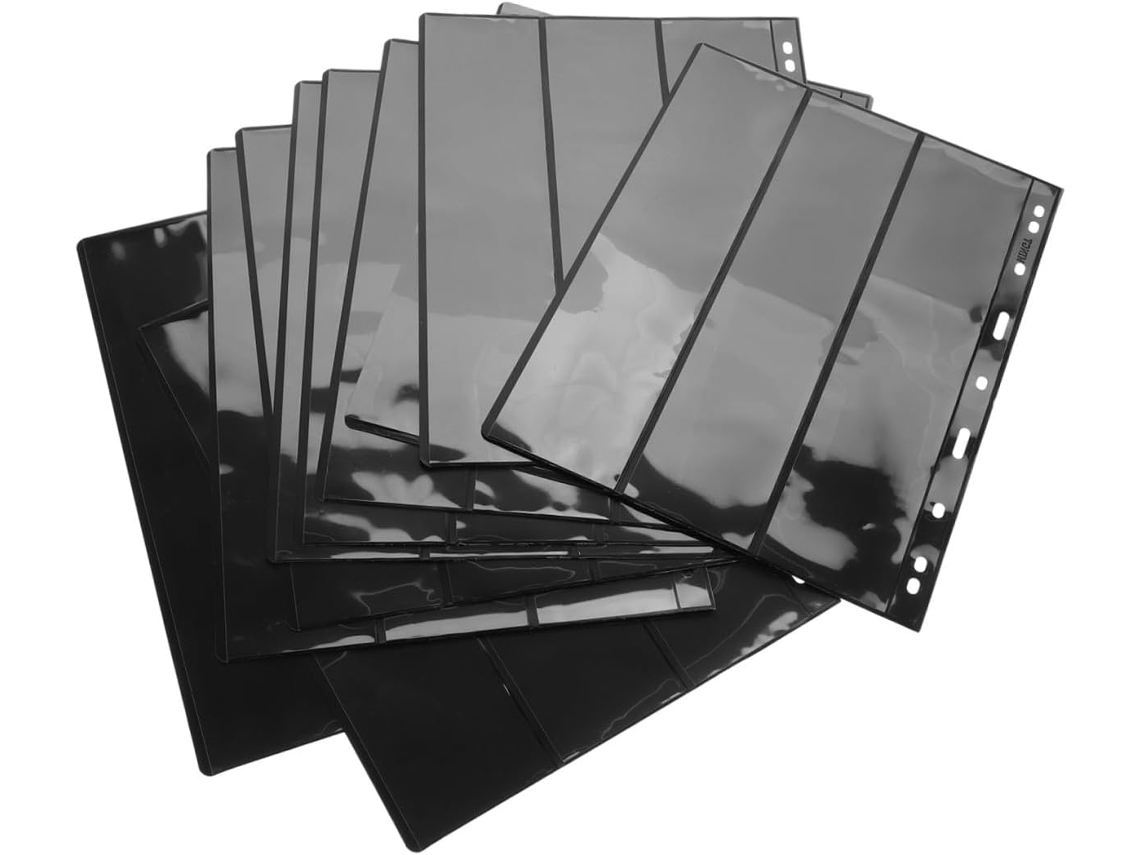Ipetboom Pet Para Álbum De Timbres Noires 10 Feuilles 3 Fentes Dupla Proteção Facial Élégante Para Exibir E