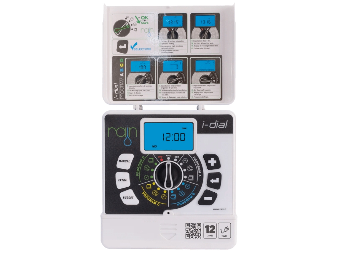 Programador profissional de irrigação interna Rain I Dial de 6 zonas