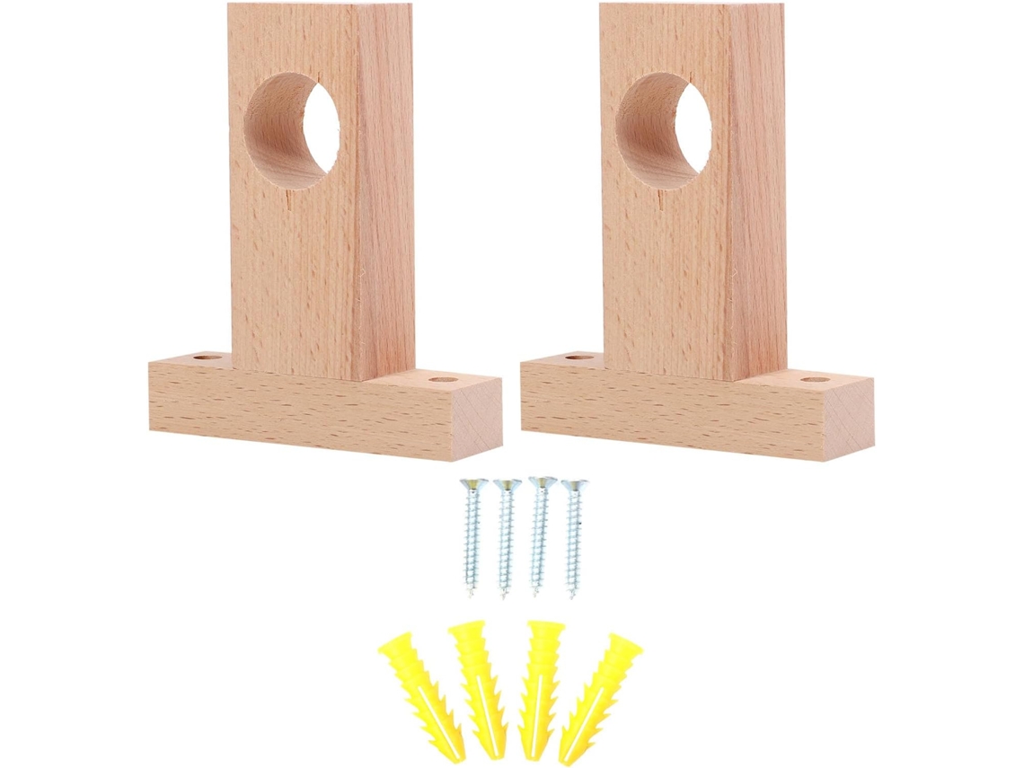 Suportes De Teto Para Varão Cortina, 2 Peças, Suporte De Madeira Resistente Para Cortina Chuveiro Banheiro