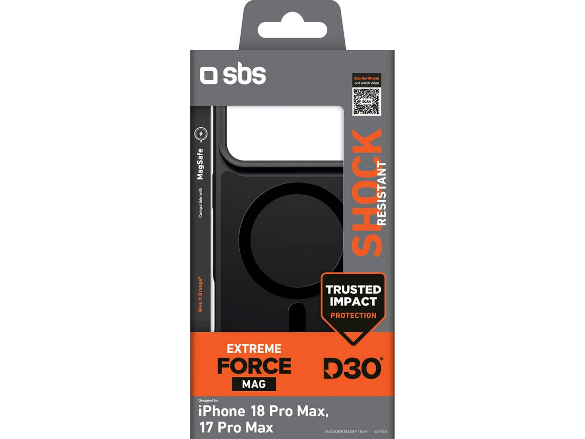 Capa SBS Extreme Force D30 iPhone 18 Pro Max/ iPhone 17 Pro Max (Preto)