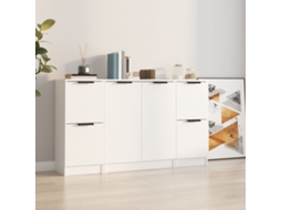 Vidaxl Aparadores 3 Pcs Madeira Processada Branco