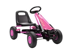 Kart A Pedal Para Crianças,assento Ajustável Em Altura,rodas De Eva,freio,embreagem,para Crianças De 3 A 8 Anos,rosa