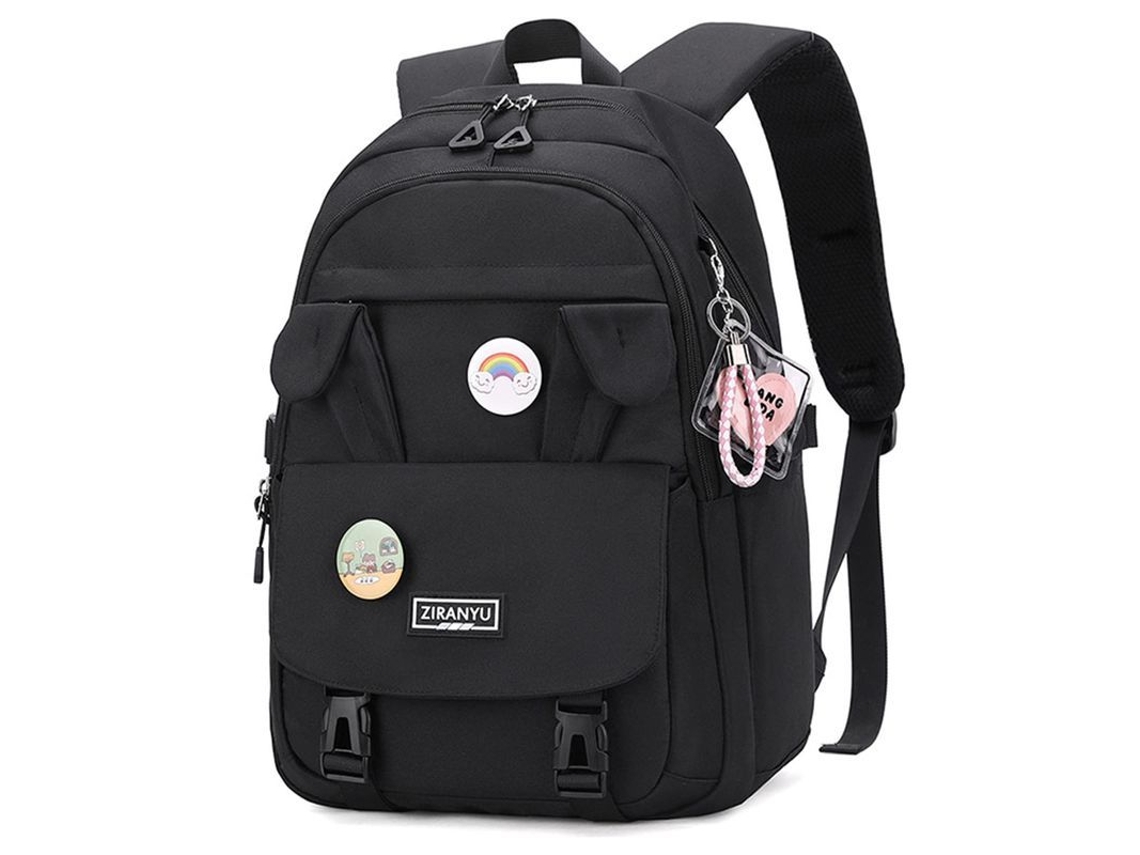 Mochila Linjou para Mulher com Compartimento para Notebook (preto) S/MARCA