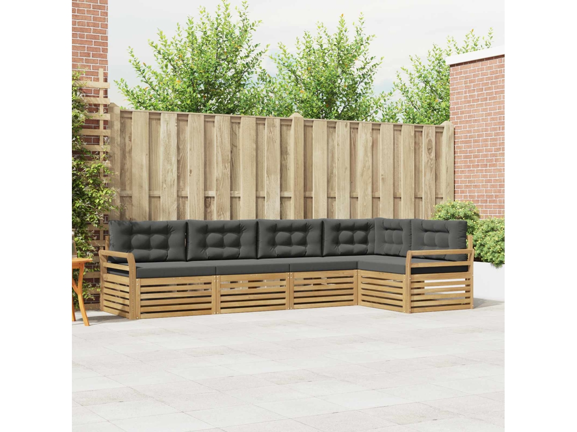 Vidaxl Conjunto De Sofás Para Exterior 5 Unid. Branco E Antracite