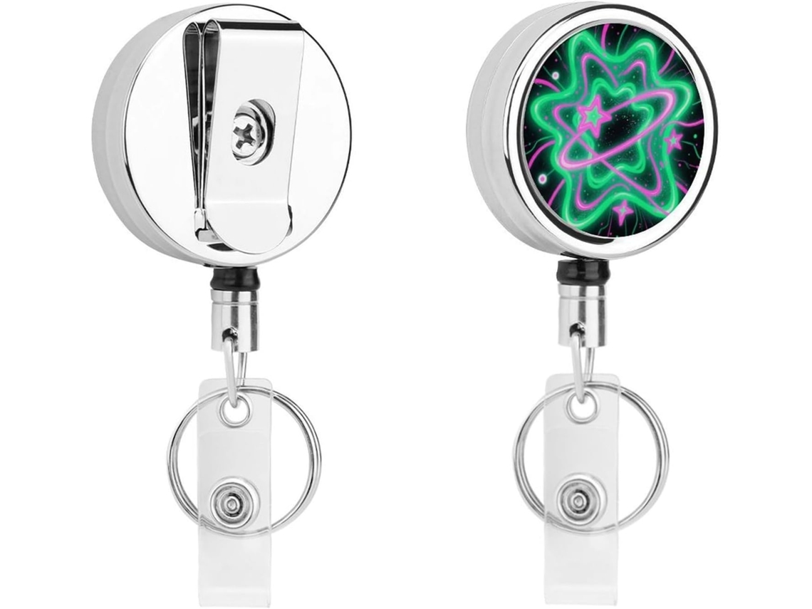 Porta Crachá Retrátil De Metal Resistente, Com Cordão De Nylon De 68cm, Ideal Enfermeiros E Escritórios