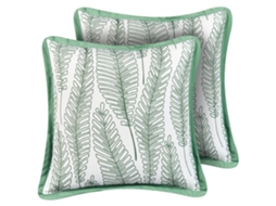 Conjunto De 2 Almofadas De Exterior Beliani Meadow De Poliéster Verde 45x45x12