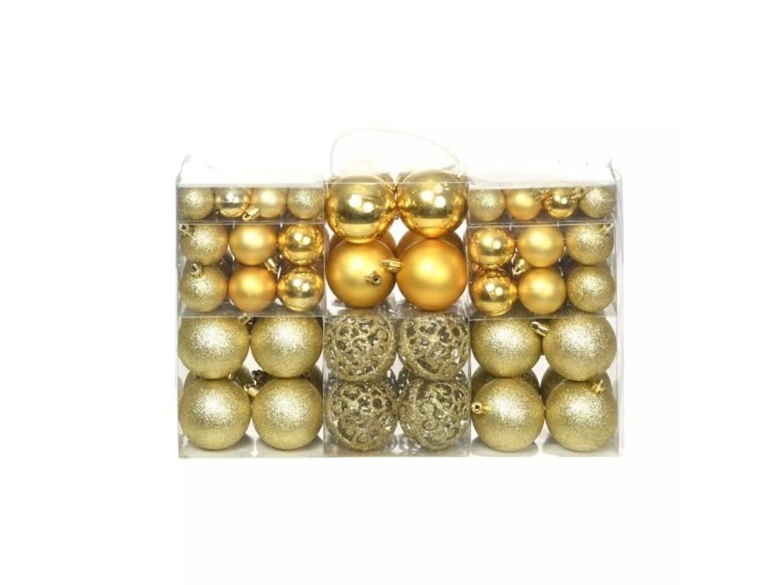 Conjunto de Bolas de Natal 100 Unidades 6 Cm Ouro Plástico, Ergonômico, Uso Diário STELASPLEN