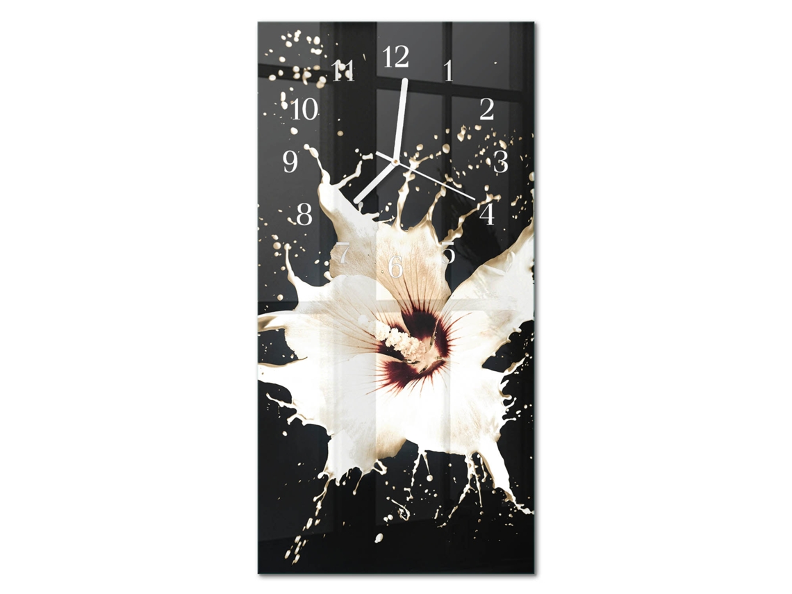 Relógio De Parede De Vidro Branco Espelharte (30x60 Cm)
